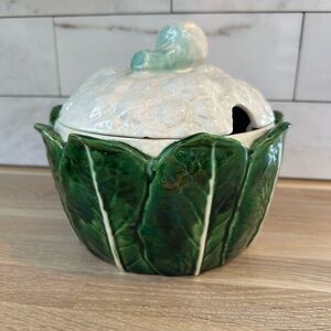 Portugal Ceramic Cabbage Cauliflower Tureen